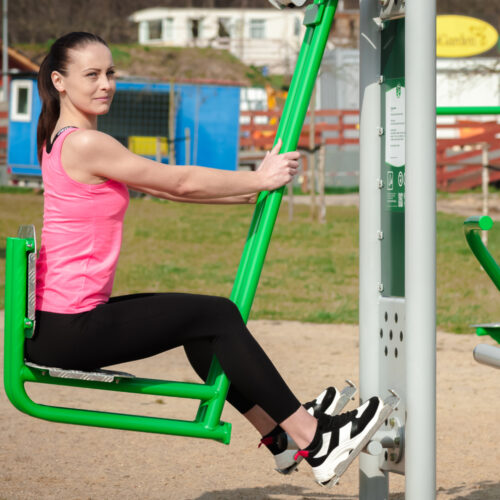Buiten fitness toestel: Leg press 5 Duurzaam, weerbestendig en eenvoudig te installeren